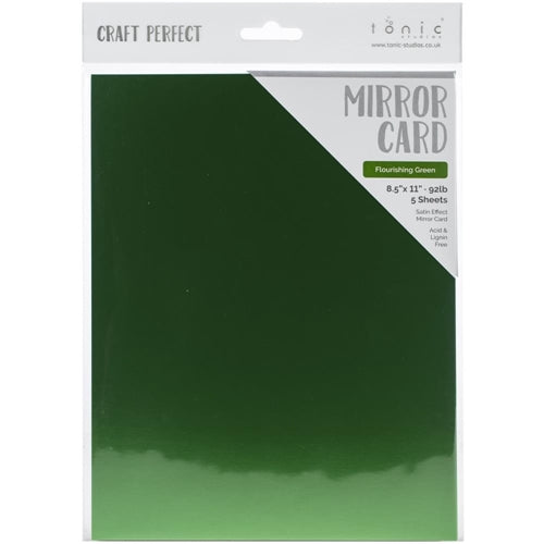 Simon Says Stamp! Tonic FLOURISHING GREEN Mirror Card Satin Cardstock 9493e