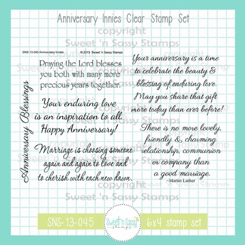 Simon Says Stamp! Sweet 'N Sassy ANNIVERSARY INNIES Clear Stamp Set sns-13-045