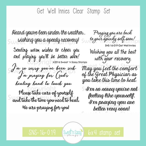 Simon Says Stamp! Sweet 'N Sassy GET WELL INNIES Clear Stamp Set sns-16-019
