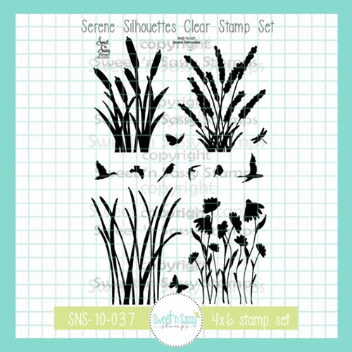 Simon Says Stamp! Sweet 'N Sassy SERENE SILHOUETTES Clear Stamp Set sns-10-037