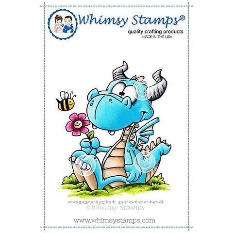 Simon Says Stamp! Whimsy Stamps DORKY DRAGON Cling Stamp DP1012