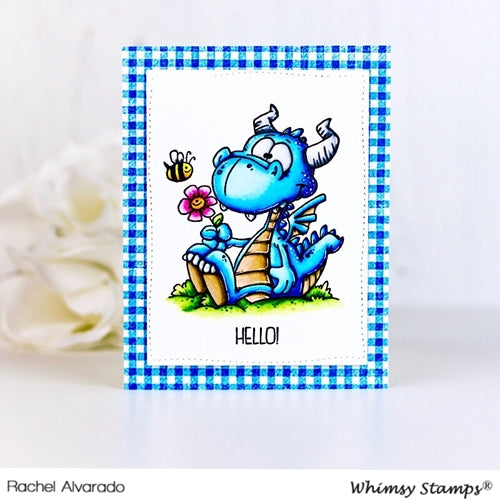Simon Says Stamp! Whimsy Stamps DORKY DRAGON Cling Stamp DP1012