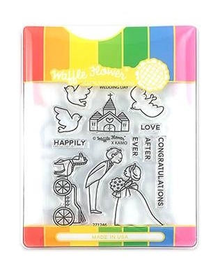 Simon Says Stamp! Waffle Flower WEDDING DAY Clear Stamp and Die Combo WFC246