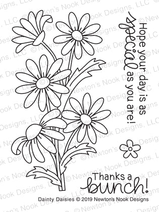 Simon Says Stamp! Newton's Nook Designs DAINTY DAISIES Clear Stamps NN1905S04