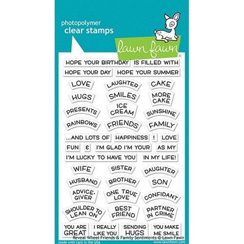 Simon Says Stamp! Lawn Fawn REVEAL WHEEL FRIENDS AND FAMILY SENTIMENTS Clear Stamps LF1969
