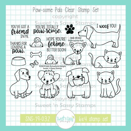 Simon Says Stamp! Sweet 'N Sassy PAWSOME PALS Clear Stamp Set sns-19-032