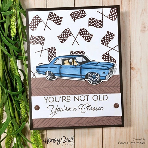 Simon Says Stamp! Honey Bee CAR SHOW Clear Stamp Set hbst-175