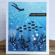 Simon Says Stamp! Whimsy Stamps OCEAN Stencil WSS125