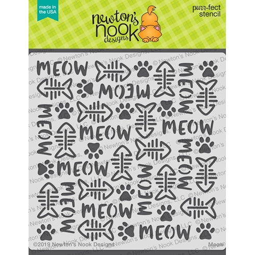 Simon Says Stamp! Newton's Nook Designs MEOW Stencil NN1906T01