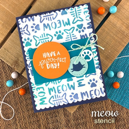 Simon Says Stamp! Newton's Nook Designs MEOW Stencil NN1906T01