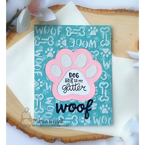Simon Says Stamp! Newton's Nook Designs WOOF Stencil NN1906T02