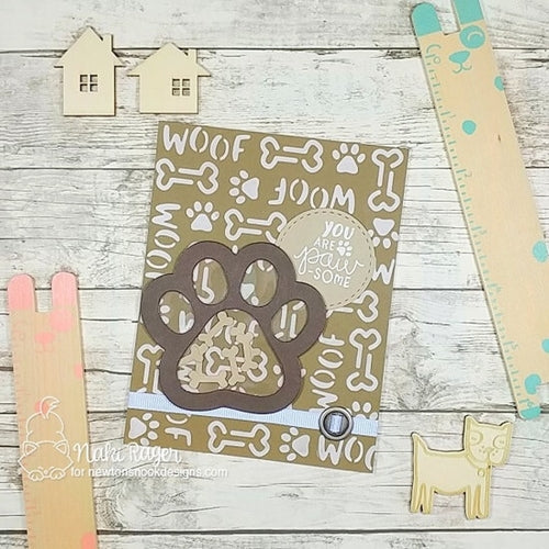 Simon Says Stamp! Newton's Nook Designs WOOF Stencil NN1906T02