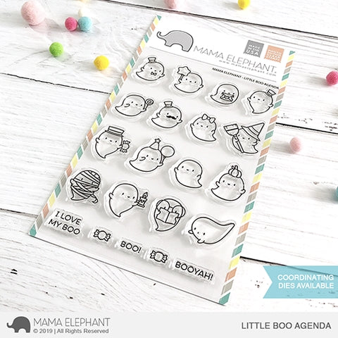 Simon Says Stamp! Mama Elephant Clear Stamps LITTLE BOO AGENDA