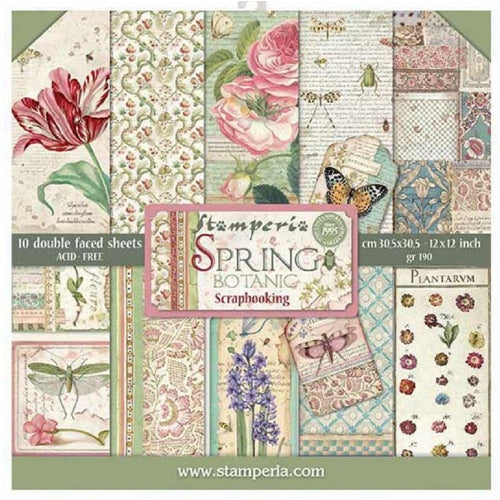 Simon Says Stamp! Stamperia SPRING BOTANIC 12x12 Paper sbbl50