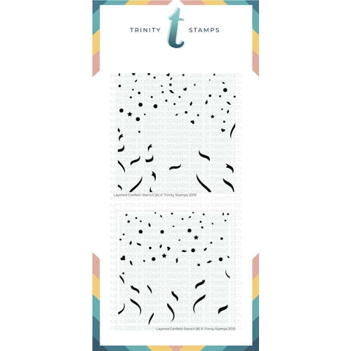 Simon Says Stamp! Trinity Stamps LAYERED CONFETTI 6 x 6 Stencil Set of 2 199683