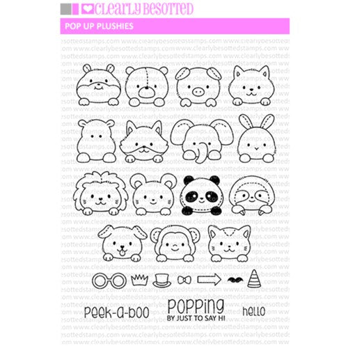 Simon Says Stamp! Clearly Besotted POP UP PLUSHIES Clear Stamps CBSPO252