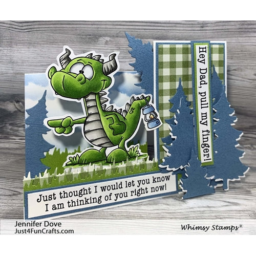 Simon Says Stamp! Whimsy Stamps DRAGON PULL MY FINGER Cling Stamp DP1016