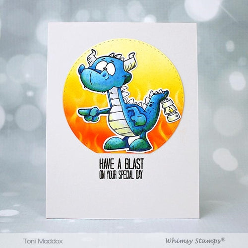 Simon Says Stamp! Whimsy Stamps DRAGON PULL MY FINGER Cling Stamp DP1016