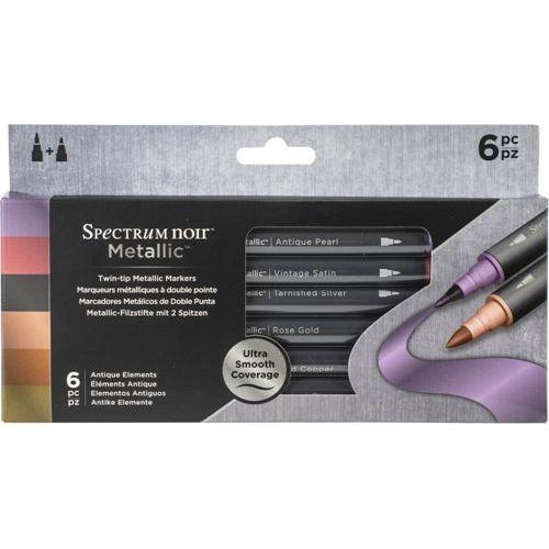 Simon Says Stamp! Spectrum Noir ANTIQUE ELEMENTS Metallic Markers specn-mm-ant6