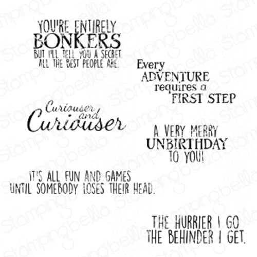 Simon Says Stamp! Stamping Bella Cling Stamp ALICE IN WONDERLAND Sentiment Set eb836
