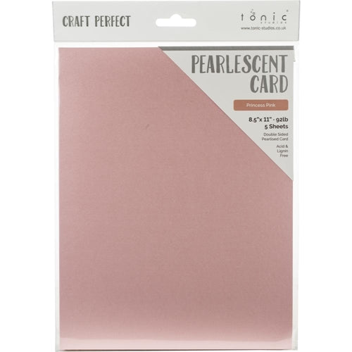 Craft Perfect Pearlescent Cardstock 8.5X11 5/Pkg Princess Pink