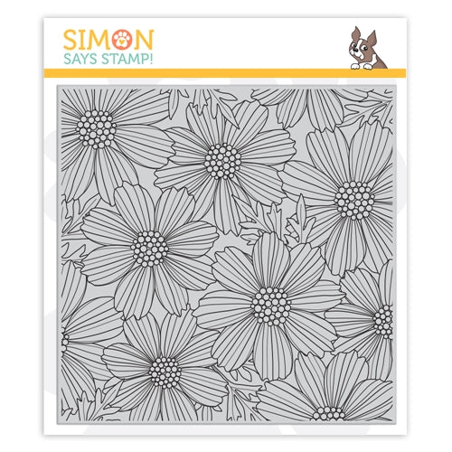 Simon Says Stamp! Simon Says Cling Stamp COSMOS BLOOM BACKGROUND sss102031