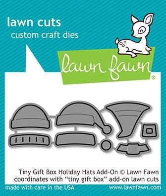 Simon Says Stamp! Lawn Fawn TINY GIFT BOX HOLIDAY HATS ADD ON Custom Craft Dies LF2052