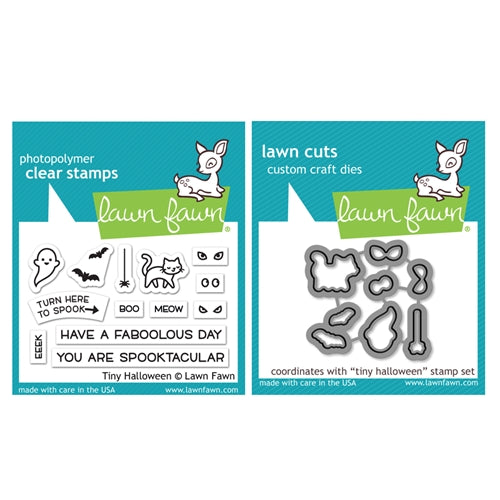 Simon Says Stamp! Lawn Fawn SET TINY HALLOWEEN Clear Stamps and Dies HLFTH