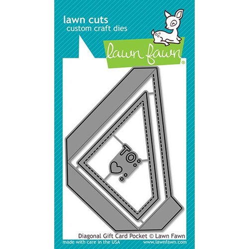 Simon Says Stamp! Lawn Fawn DIAGONAL GIFT CARD POCKET Custom Craft Dies LF2045
