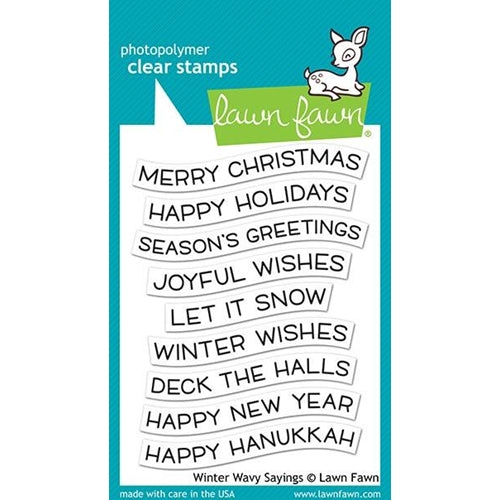 Simon Says Stamp! Lawn Fawn WINTER WAVY SAYINGS Clear Stamps LF2037