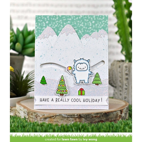 Simon Says Stamp! Lawn Fawn SET YETI OR NOT Clear Stamps and Dies HLFYON