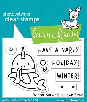 Simon Says Stamp! Lawn Fawn WINTER NARWHAL Clear Stamps LF2038