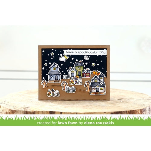 Simon Says Stamp! Lawn Fawn SET SPOOKY VILLAGE Clear Stamps and Dies HLFSV