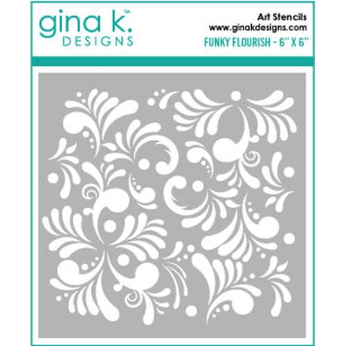 Simon Says Stamp! Gina K Designs FUNKY FLOURISH Stencil 879