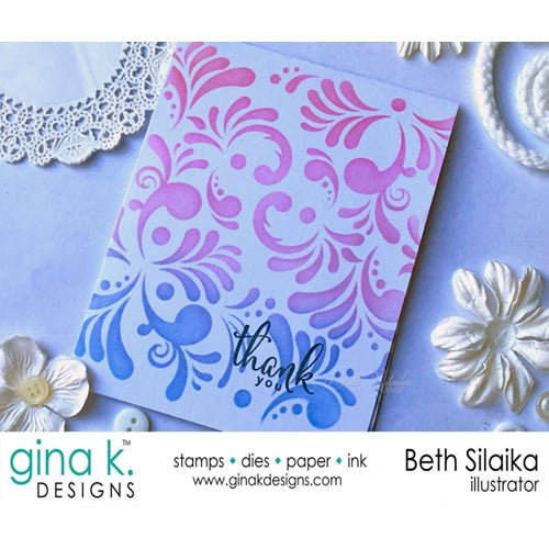 Simon Says Stamp! Gina K Designs FUNKY FLOURISH Stencil 879 | color-code:ALT2