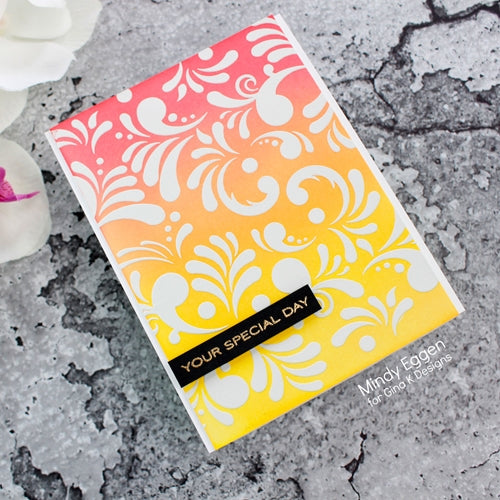 Simon Says Stamp! Gina K Designs FUNKY FLOURISH Stencil 879 | color-code:ALT4