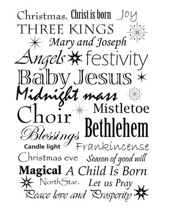 Simon Says Stamp! Lavinia Stamps CHRISTMAS WORDS Clear Stamp LAV196