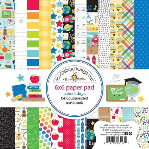 Simon Says Stamp! Doodlebug SCHOOL DAYS 6x6 Inch Paper Pad 6417