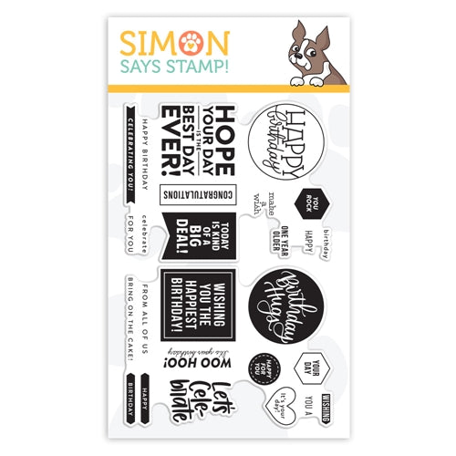 Simon Says Stamp! Simon Says Clear Stamps BIRTHDAY WORD MIX 1 sss102024