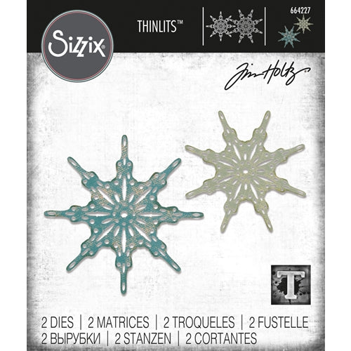 Simon Says Stamp! Tim Holtz Sizzix FANCIFUL SNOWFLAKES Thinlits Dies 664227