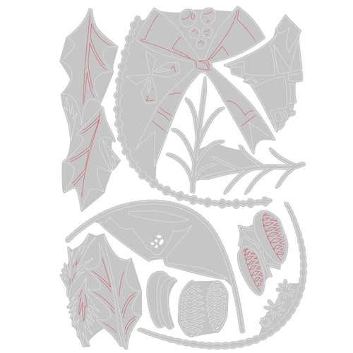 Simon Says Stamp! Tim Holtz Sizzix DECK THE HALLS Colorize Thinlits Dies 664229