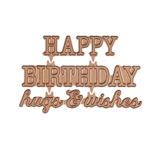 Simon Says Stamp! GLP 144 Spellbinders BIRTHDAY HUGS AND WISHES Glimmer Hot Foil Plates