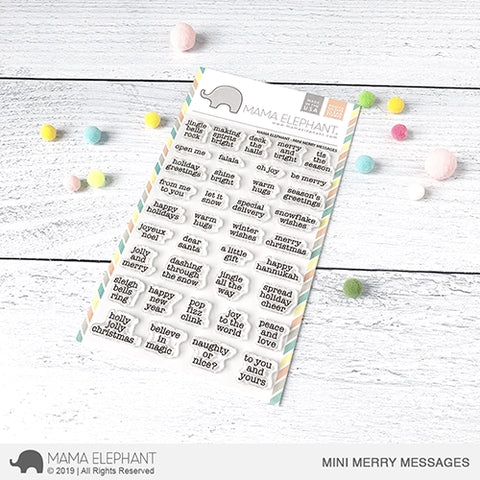 Simon Says Stamp! Mama Elephant Clear Stamps MINI MERRY MESSAGES