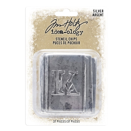 Simon Says Stamp! Tim Holtz Idea-ology SILVER STENCIL CHIPS th94018
