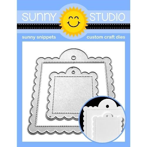 Simon Says Stamp! Sunny Studio SCALLOPED TAGS SQUARE SSDIE 169
