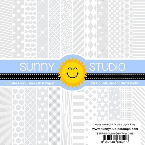 Simon Says Stamp! Sunny Studio SUBTLE GREY TONES Paper Pad SSPP 118