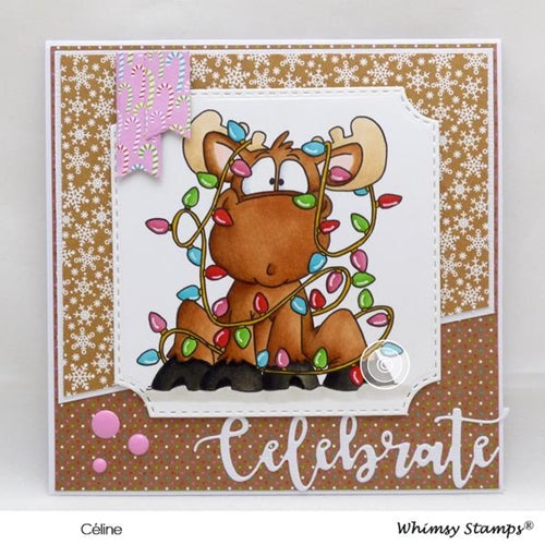 Simon Says Stamp! Whimsy Stamps MOOSE TANGLE Rubber Cling Stamp DP1025