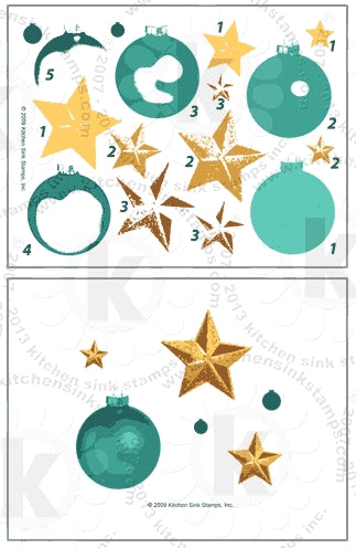 Simon Says Stamp! Kitchen Sink Stamps ORNAMENT AND STARS kss040