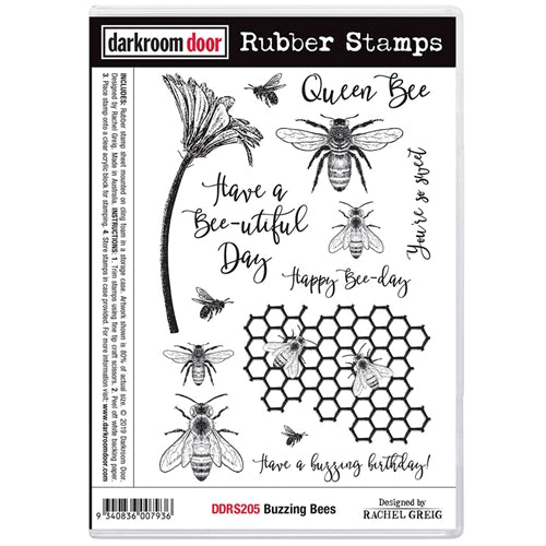 Simon Says Stamp! Darkroom Door Cling Stamps BUZZING BEES ddrs205