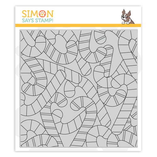 Simon Says Stamp! Simon Says Cling Rubber Stamp CANDY CANE BACKGROUND sss102035